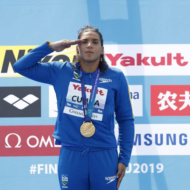 Ana Marcela se torna a maior da história após vencer prova dos 5km no Mundial de Esportes Aquáticos na Coreia do Sul
